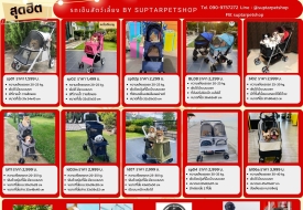 รถเข็นสัตว์เลี้ยง ราคาถูก Pets Stroller ร้าน suptarpetshop มีทั้งรถเข็นหมา รถเข็นแมว รถเข็นหมาใหญ่